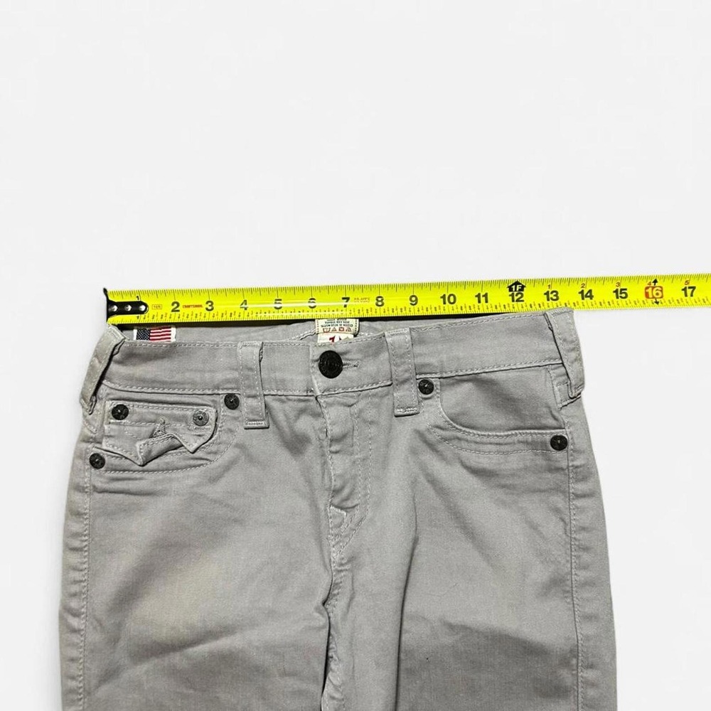 True Religion Womens Gray Skinny Jeans Low Rise Flap Pocket Made in USA Size 27 - Picture 6 of 8